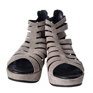 New Cordani Electra Women's gray Open-Toe wedge sz36 US 6